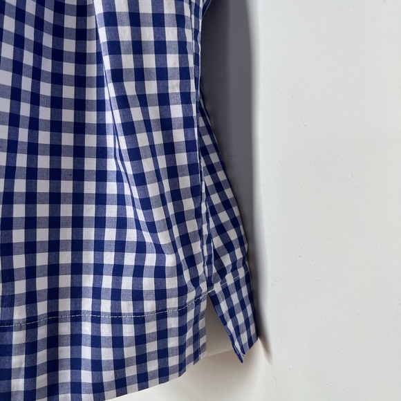 J. Crew Off the Shoulder Gingham Blue White Top Blouse Size 6 - Picture 6 of 15